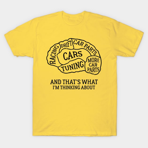 Brain Scan Cars Enthusiast Tuning Drift Racing Car Parts Distressed T-Shirt by TheBlackCatprints